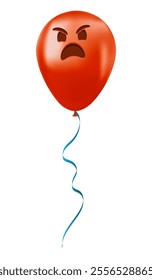 Emoji balloon with angry face Red emoji smile