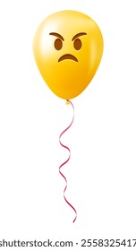 Emoji balloon with angry face Yellow emoji smile