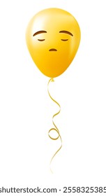 Emoji balloon with anguished face Yellow emoji smile