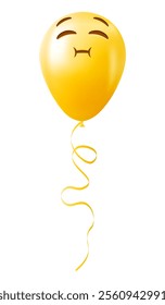 Emoji balloon with chewing face Yellow emoji smile