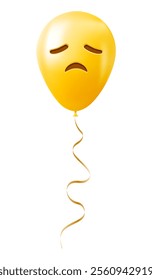 Emoji balloon with disappointed face Yellow emoji smile