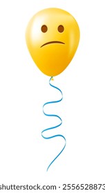 Emoji balloon with embarrassed face Yellow emoji smile