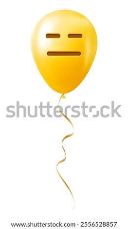 Emoji balloon with expressionless face Yellow emoji smile