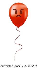 Emoji balloon with face pouting lips Red emoji smile