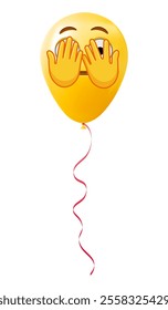 Emoji balloon with frightened face Yellow emoji smile