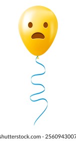 Emoji balloon with frowning face with open mouth Yellow emoji smile