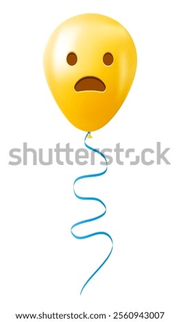 Emoji balloon with frowning face with open mouth Yellow emoji smile