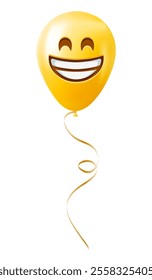 Emoji balloon with grinning face with laughing eyes Yellow emoji smile