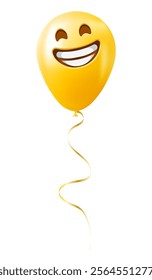 Emoji balloon with grinning face with laughing eyes Yellow emoji smile