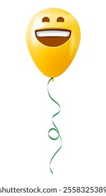 Emoji balloon with grinning face Yellow emoji smile