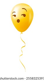 Emoji balloon with grinning flirting face Yellow emoji smile