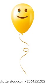 Emoji balloon with happy face with tears Yellow emoji smile