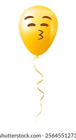 Emoji balloon with kissing face Yellow emoji smile