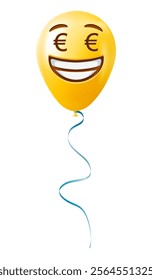 Emoji balloon with money face Yellow emoji smile