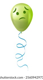 Emoji balloon with nauseated face Green emoji smile