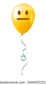 Emoji balloon with neutral expression face Yellow emoji smile