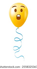 Emoji balloon with open mouth face Yellow emoji smile