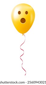 Emoji balloon with open mouth face Yellow emoji smile