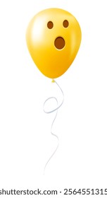 Emoji balloon with open mouth face Yellow emoji smile