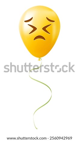 Emoji balloon with persistent expression face Yellow emoji smile