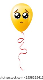 Emoji balloon with pleading eyes face Yellow emoji smile