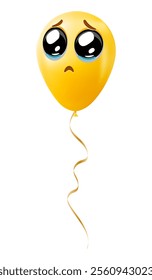 Emoji balloon with pleading eyes face Yellow emoji smile