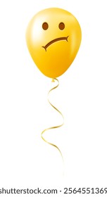 Emoji balloon with sad face Yellow emoji smile