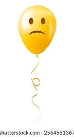 Emoji balloon with slightly frowning face Yellow emoji smile