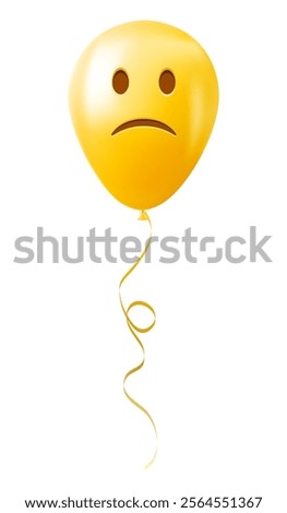 Emoji balloon with slightly frowning face Yellow emoji smile