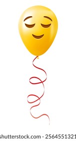 Emoji balloon with slightly smiling face Yellow emoji smile