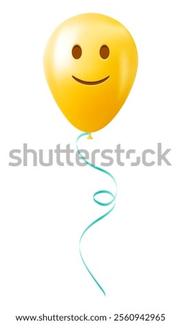 Emoji balloon with slightly smiling face Yellow emoji smile