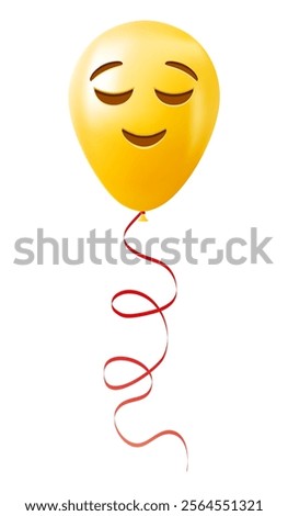 Emoji balloon with slightly smiling face Yellow emoji smile