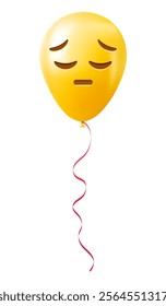 Emoji balloon with thoughful face Yellow emoji smile