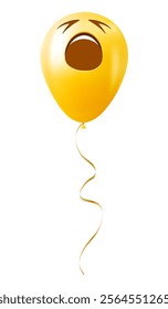 Emoji balloon with tired face Yellow emoji smile