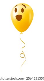 Emoji balloon with winking face Yellow emoji smile