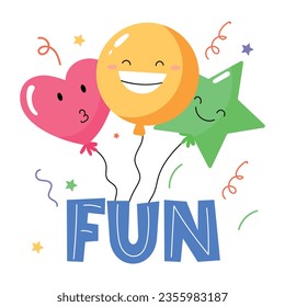 Diseño de pegatinas planas de globos Emoji 