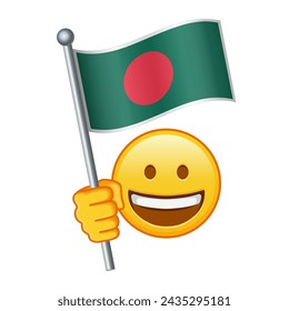 Emoji with Bangladesh flag Large size of yellow emoji smile