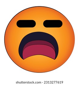 Emoji be bored isolated cartoon design on white background, creative art emoji icon clipart element