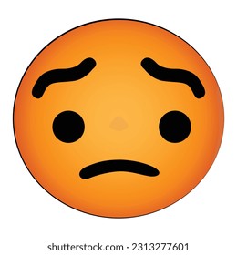 Emoji be concerned isolated cartoon design on white background, creative art emoji icon clipart element
