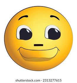 Emoji be pleased isolated cartoon design on white background, creative art emoji icon clipart element