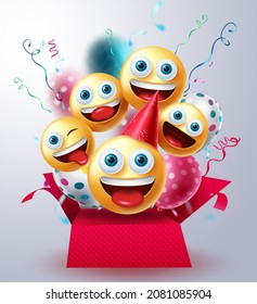 Emoji Birthday Surprise Vector Design Emoticon Stock Vector (Royalty ...