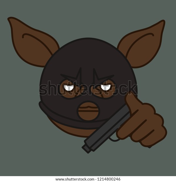 Emoji Black Pig Robber That Committing Stock Vector Royalty Free