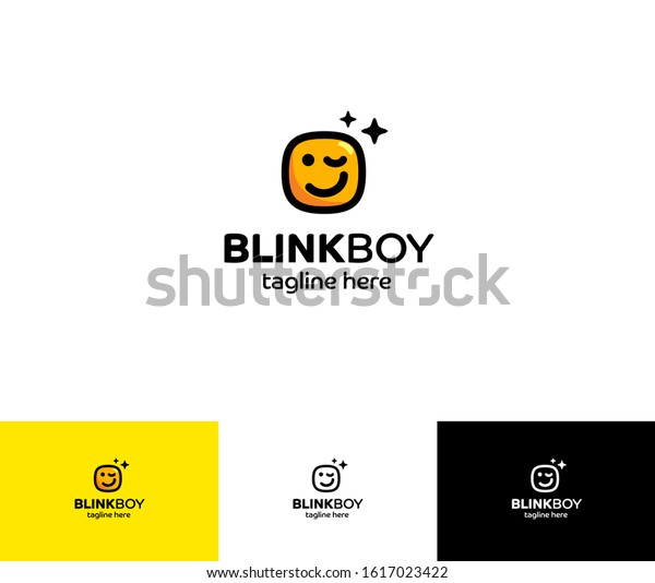 Emoji Blink Boy Logo Blink Boy Stock Vector Royalty Free