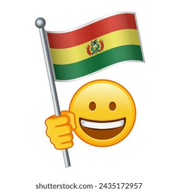 Emoji with Bolivia flag Large size of yellow emoji smile
