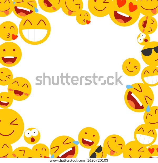 Emoji Border Design Clipart Image Stock Vector (Royalty Free) 1620720103