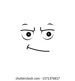 Emoji, bored icon. Simple line, outline vector of cartoon face icons for ui and ux, website or mobile application