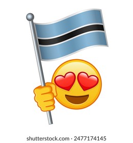 Emoji with Botswana flag Large size of yellow emoji smile