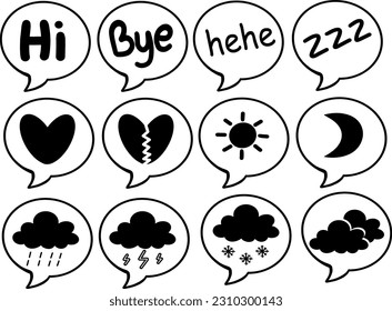 emoji box speech bubble vector set 
