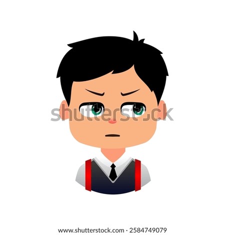 Emoji Boys School, Slightly anxious student preparing for exam 