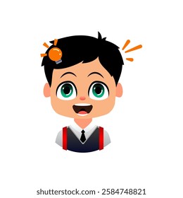 Emoji Boys School, Student having a brilliant idea moment